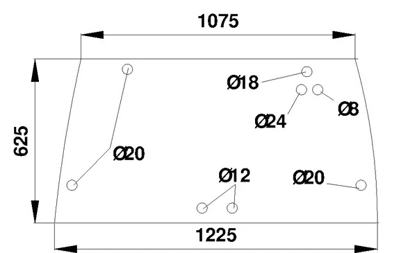 Bakfönster, övre (Case IH 1330904C2) - Hytt och kaross - 3660980017152 - 1