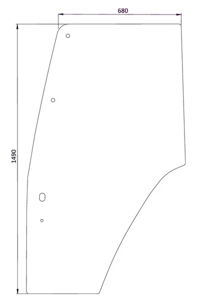 Dörrglas, höger (NH 81871241) - Hytt och kaross - 3660980024372 - 1