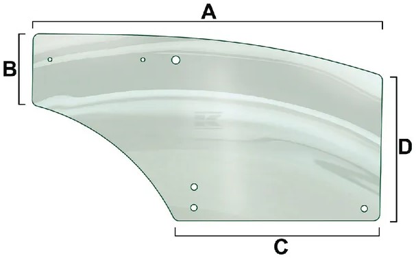 Vänster dörrglas (JD R198624) - Hytt och karosseri - 5035776634932 - 1