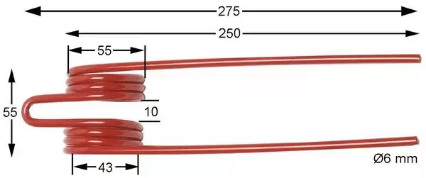 Bakspik för kedjetraktor 275 x 55 x 6 mm - Plockare - 5700033128942 - 1