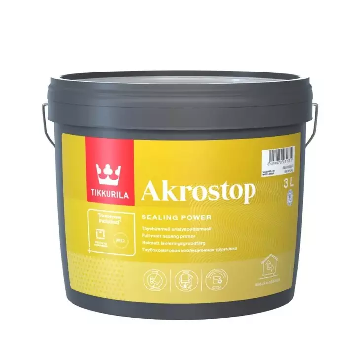 Tikkurila Akrostop isolerande grundfärg - Inomhusfärger - 6408070031742 - 1