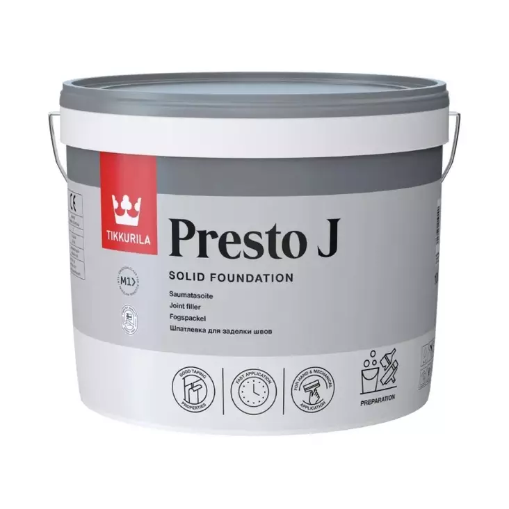 Tikkurila Presto J fogmassa ljusgrå - Spackelmassor - 6408070038352 - 1