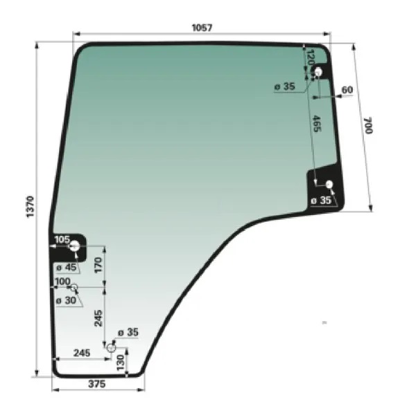 Dörrglas, vänster (Deutz-Fahr 00155691040) - Hytt och kaross - 8716106709182 - 1