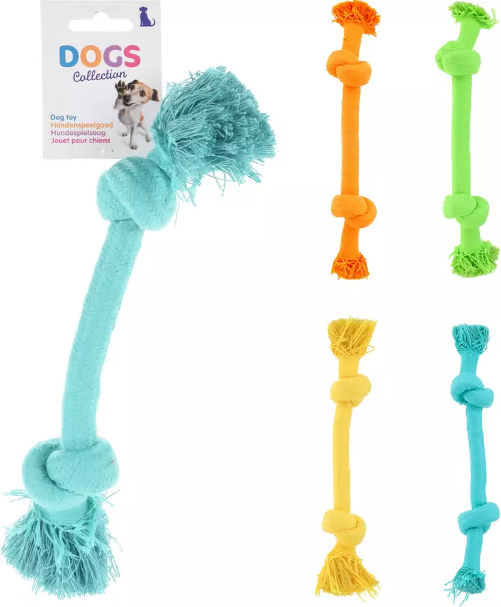 Färggad rep-leksak 30 cm - Husdjursleksaker - 8720573503822 - 1