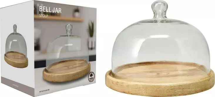 Serveringsbricka med glaskupa 20 cm - Serveringsfat, dukning - 8721037123532 - 1