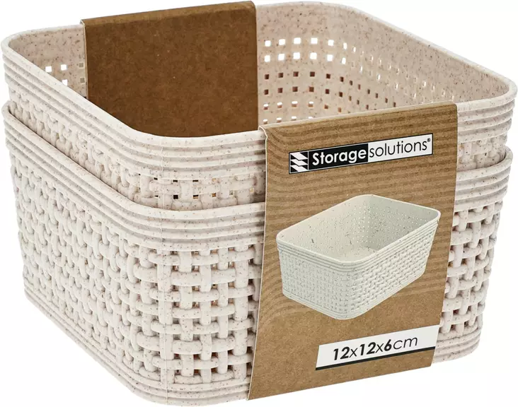 Förvaringskorg Beige 12x12x6 cm - Lådor och korgar - 8721037324212 - 1
