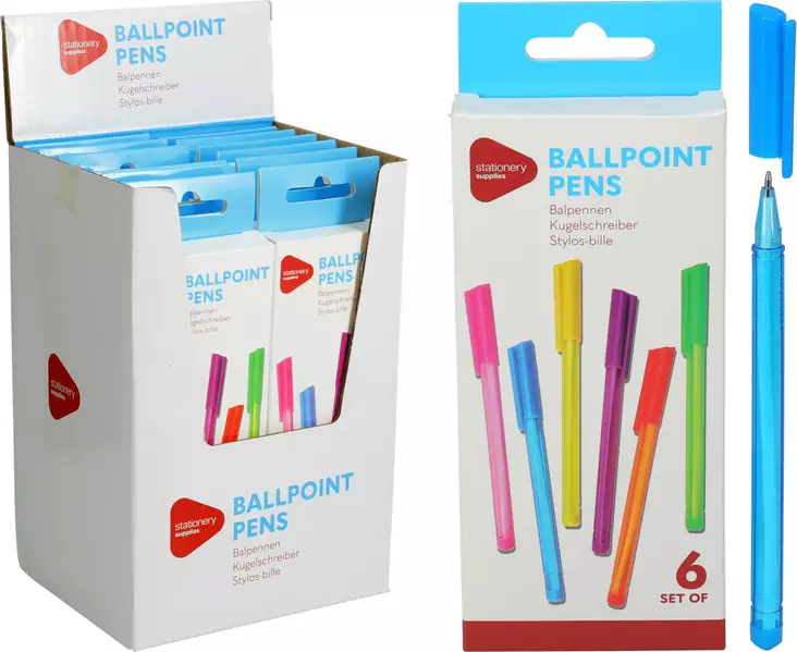 Färgade kulspetspennor 5 st/fp - Kontorsmaterial - 8721037505062 - 1