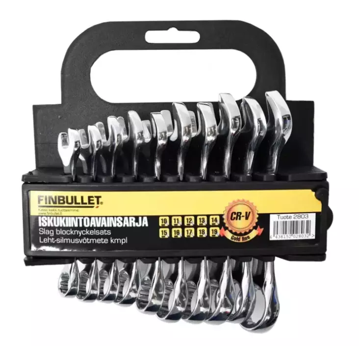 Finbullet Iskukiintoavainsats 10 delar - Fast nyckelringar - 6438152028032 - 1