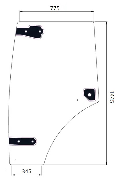 Dörrglas, vänster (Claas 6005029102) - Hytt och kaross - 8716106605682 - 1