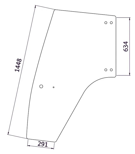 Vänster dörrglas (CNH 134621090) - Hytt och kaross - 3660980024112 - 1