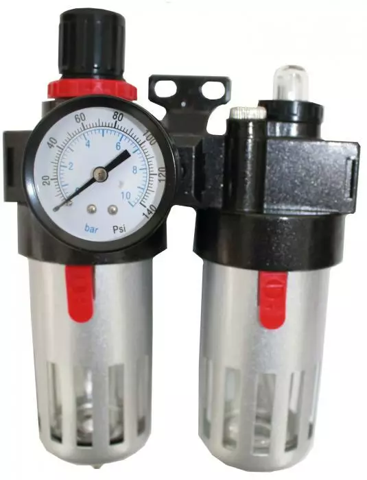 Tryckregulator 2-i-1 (1/4") - Andra tryckluftsmaskiner och -tillbehör - 6430074696122 - 1