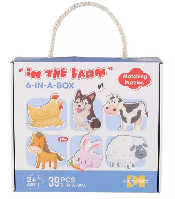 Pussel 6i1 39 bitar Gårdens djur - Spel - 6410416430812 - 1