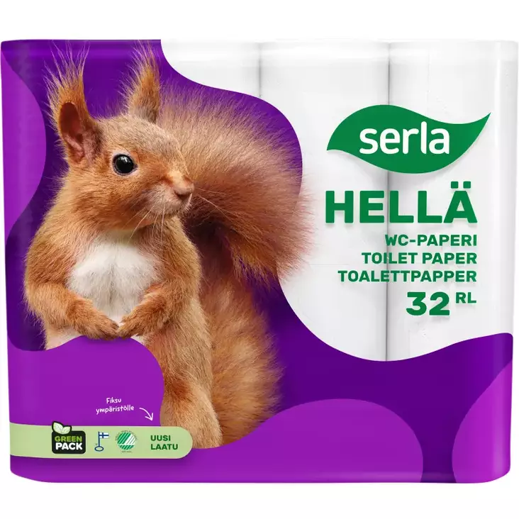Serla Hellä toalettpapper 32 rullar - Badrumstillbehör - 6414301079452 - 1