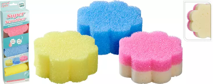 Städsvamp Blomma 3 st/fp - Allrengöring - 8721037591652 - 1
