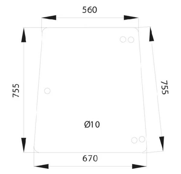 Sidoglas (Fendt 178810110050) - Styrhytt och kaross - 3660980020312 - 1