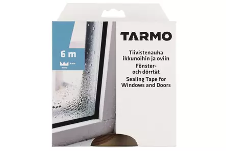 Fönstertätning E-profil brun 6m - Tejper - 6410412062543 - 2