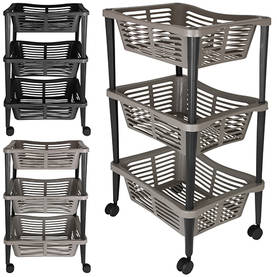 Korgvagn med 3 korgar - Lådor och korgar - 8719202838213 - 1