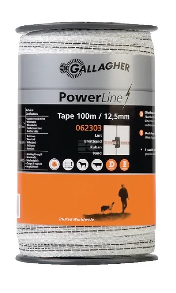 Stängselband Gallagher PowerLine 12,5 mm 100 m - Stängselband och -trådar - 9414701062303 - 1