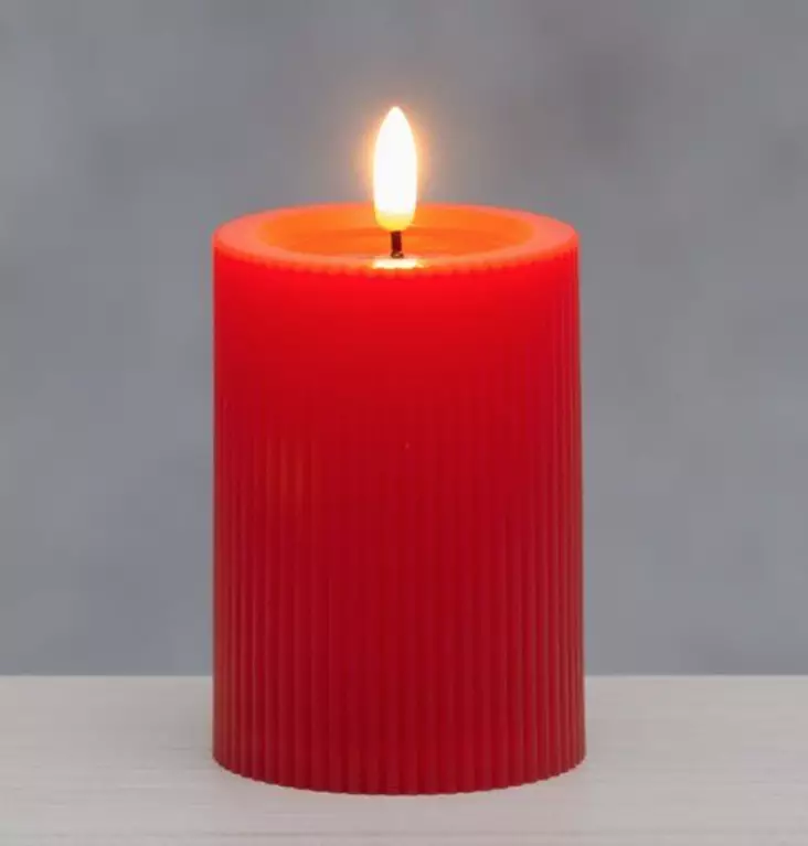 3D bordsljus med smält yta, rillad - Ljusstakar - 6410416489193 - 1