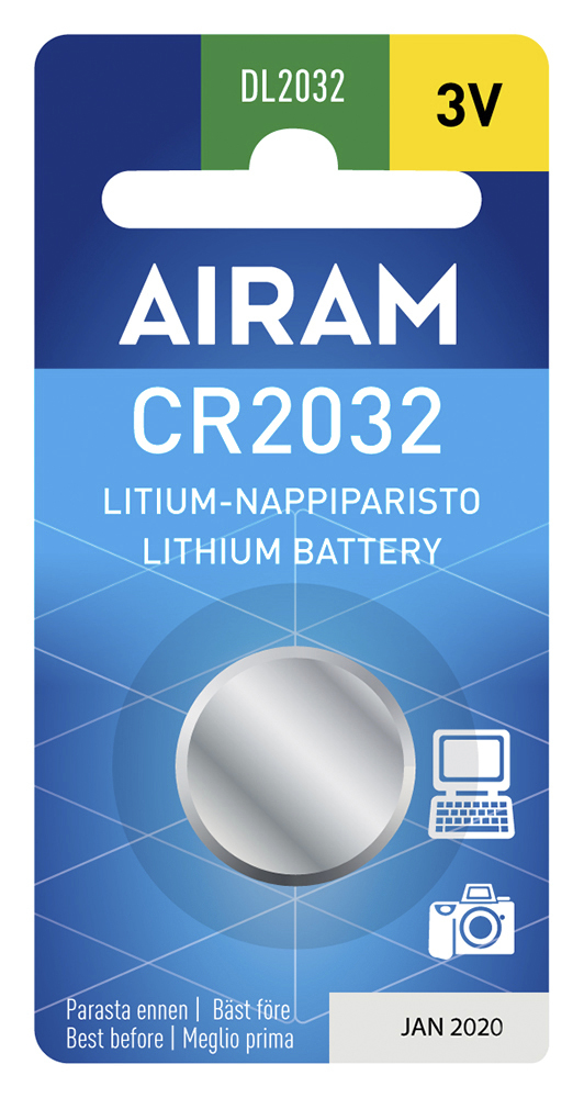 Airam litiumbatteri CR2032 3V - Batterier, testare - 6435200138163 - 1