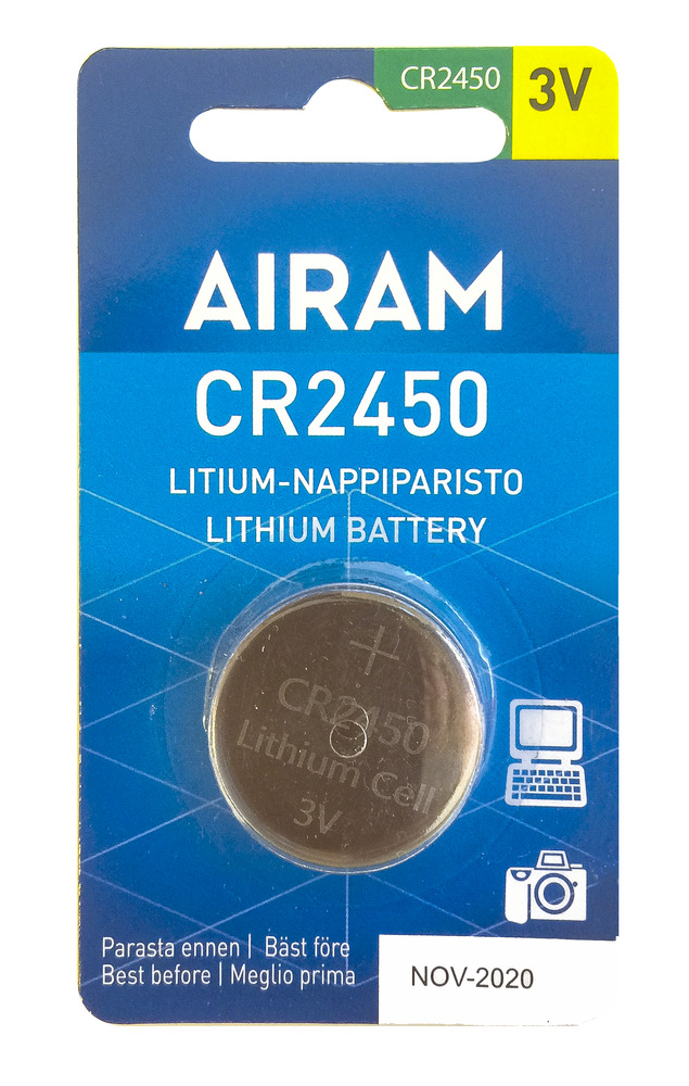 Airam litiumbatteri CR2450 3V 1 st - Batterier, testare - 6435200230843 - 1