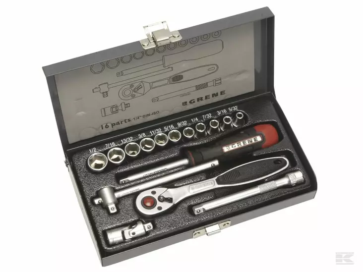 Hylsnyckelsats 1/4" 16-del. - Hylsor och satsar - 8716106939763 - 1