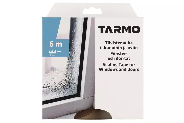 Fönstertätning E-profil brun 6m - Tejper - 6410412062543 - 2