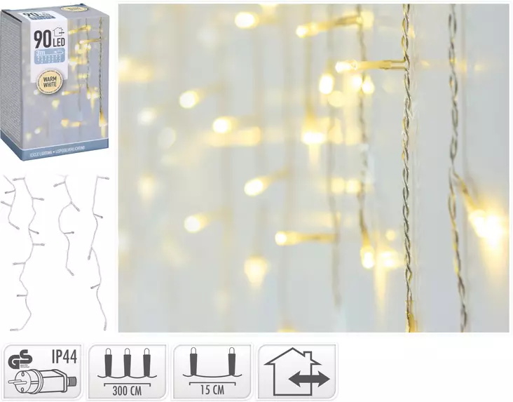 Isdroppslampor 90LED varmvit - Stämningsbelysning - 8719202259483 - 1