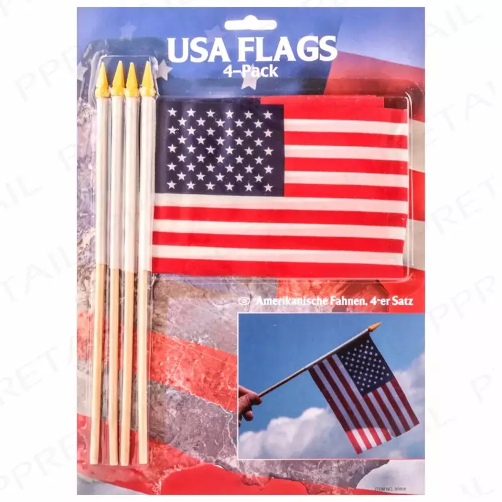 Amerikansk flagga 4 st/fp - Biltillbehör - 8711252908083 - 1