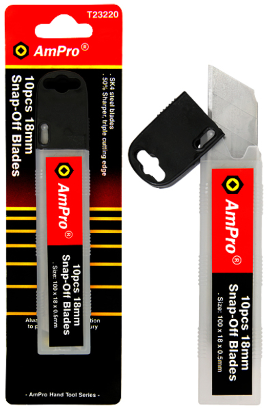 Reservblad för hobbykniv 18 mm 10 st - Knivar ja knivar - 795609232203 - 1