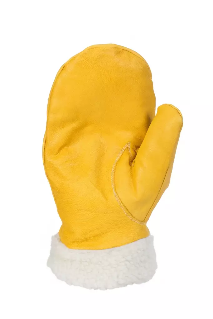 Läderhandskar med teddyfleece, gul - Arbetshandskar - 6418326310583 - 1