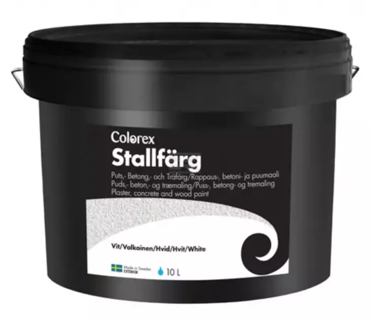 Stall-/ladugårdsmålning vit 10 liter - Inomhusfärger - 7331388920103 - 1