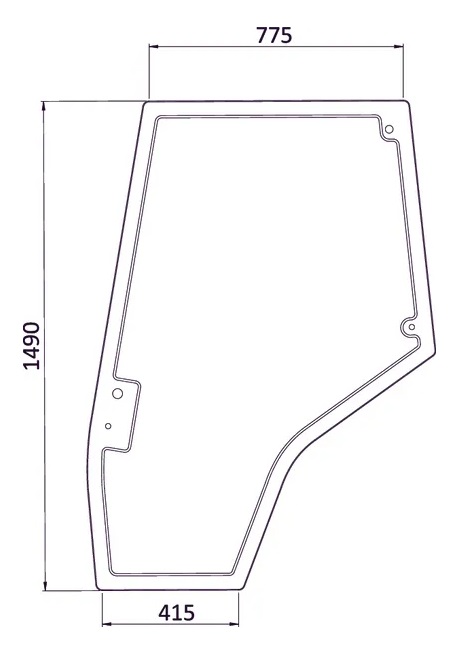 Dörrglas, vänster (MF 4272774M1) - Hytt och kaross - 3660980063913 - 1