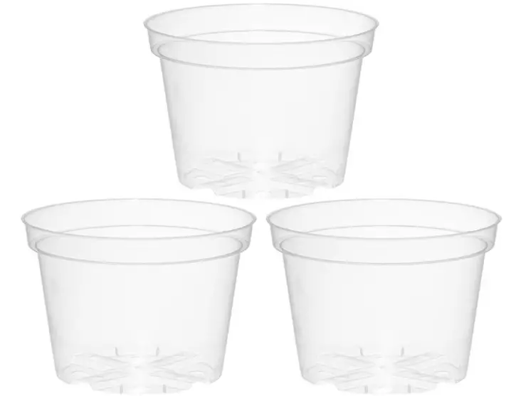 Klar plastkruka 20 cm 3 stycken - Plantuppfödning - 6410416535593 - 1