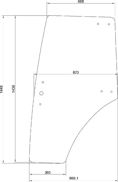 Vänster dörrglas (Zetor 5336909203) - Hytt och kaross - 8719493113143 - 1