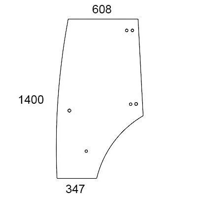 Dörrruta, vänster (Fendt 210812030040) - Styrhytt och kaross - 8719774834453 - 1