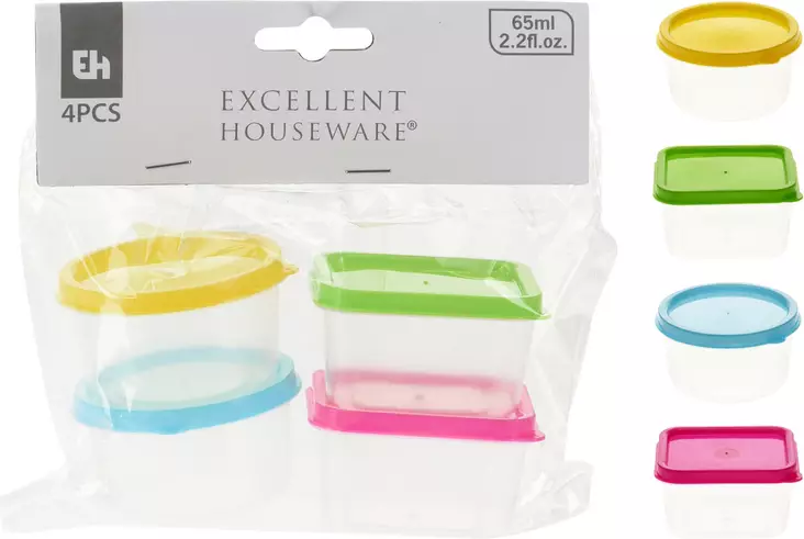 Förvaringslåda mini 65 ml 4 st - Andra hushållsplaster - 8720573591133 - 1