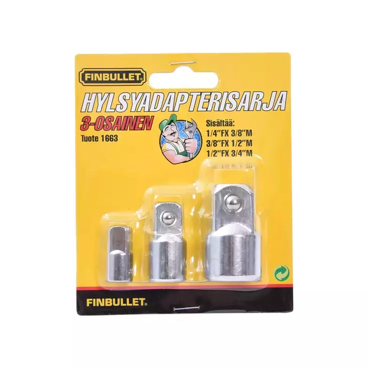 Finbullet hylsadaptrar 3-del - Andra handverktyg - 6438152016633 - 1