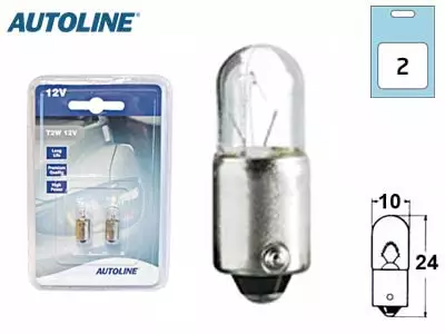 Glödlampa med metallfot 12V 2W - Bilbelysning och elektriska tillbehör - 6438255911613 - 1