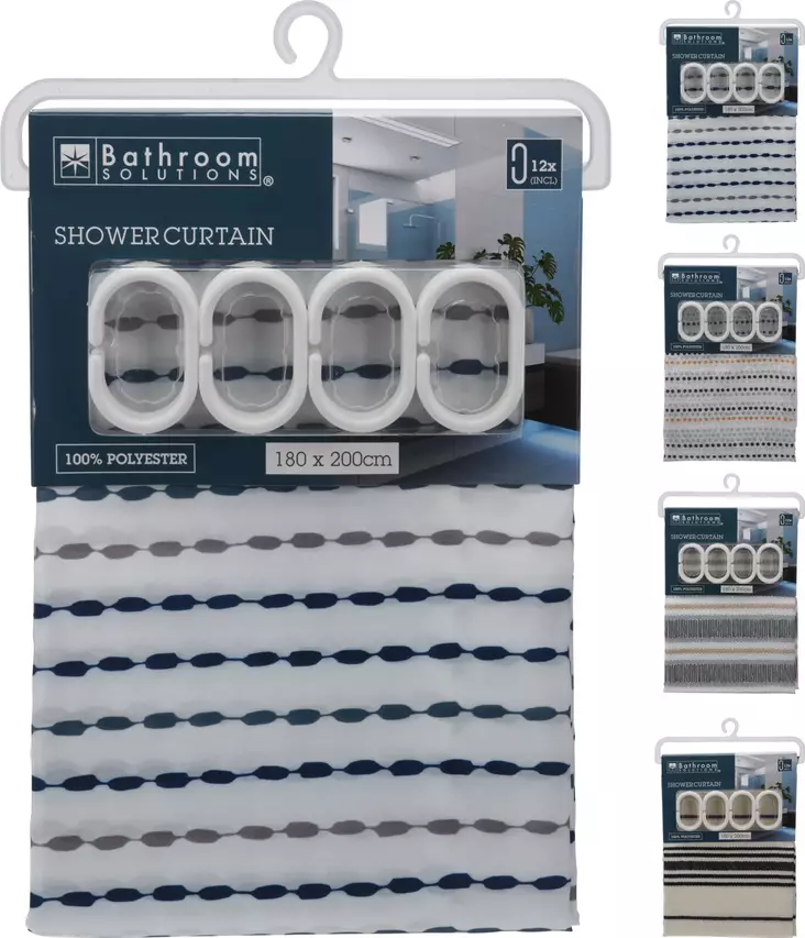 Duschdraperi 180x200 cm - Badrumstillbehör - 8721037266673 - 1