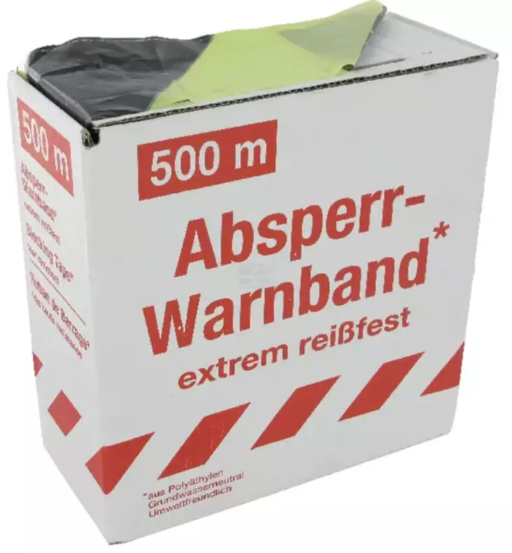 Avstängningsband gulsvart 80mm 500m - Säkerhetsprodukter - WB99363 - 1