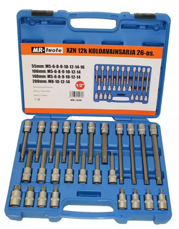 XZN 12k nyckelsats 26-delar 1/2" - Hylsor och satsar - 6430032155753 - 1