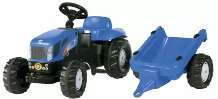 Körtraktor New Holland TVT 190 med släp - Tramptraktorer och trampbilar - 4006485013074 - 1