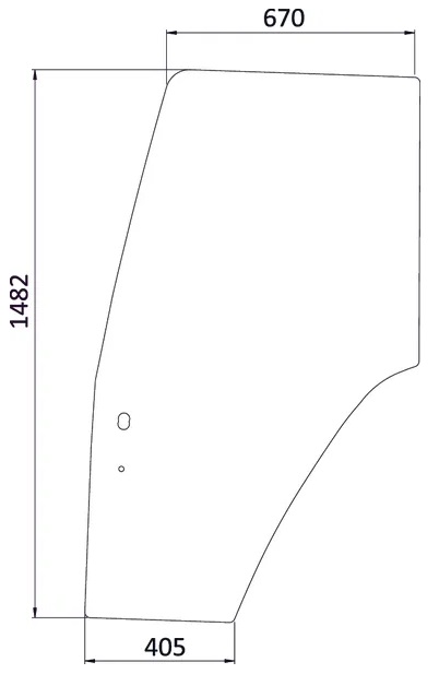 Vänster dörrruta (NH 82000396) - Hytt och kaross - 8716106314614 - 1