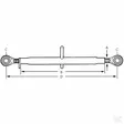 Tryckstång kategori 2-2 651-898 mm 1 3/8". - Drag- och tryckstänger - 8719607133784 - 2