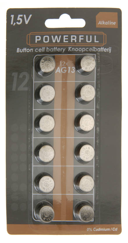Knappcell AG13 LR44 12 st/fp - Batterier, testare - 8711295031564 - 1