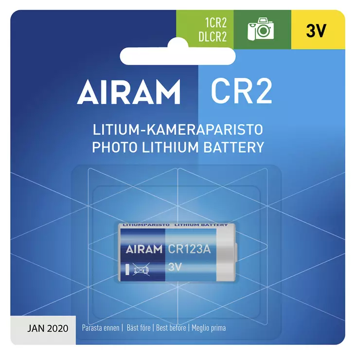 Airam litium kamerabatteri CR2 3V - Batterier, testare - 6435200138224 - 1