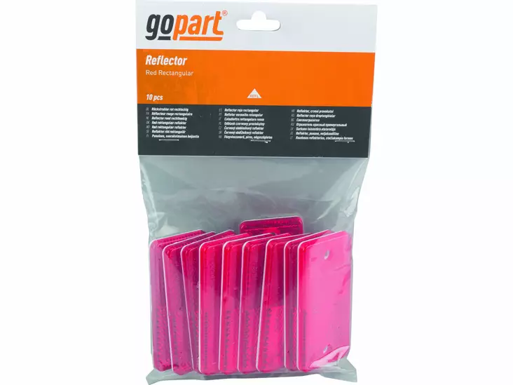 Reflex rektangulär röd 10 st/fp - Andra traktortillbehör - 8719607096324 - 1