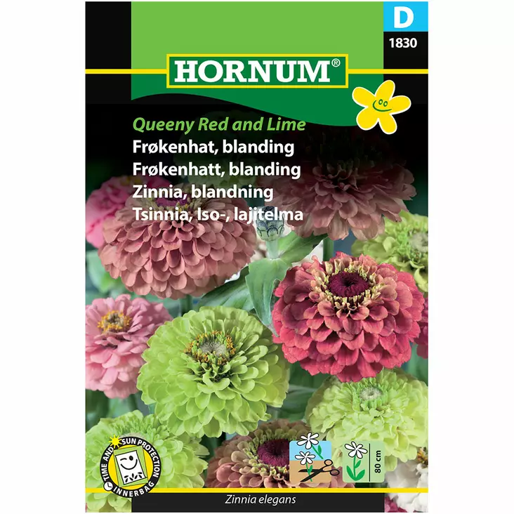 Isotsinnia 'Queen Red Lime' - Frön och sättpotatisar. - 5708787018304 - 1