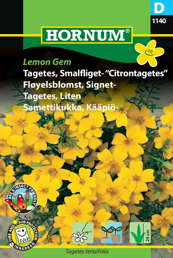 Dvärgsammetblomma 'Lemon Gem' - Frön och sättpotatisar. - 5708787011404 - 1